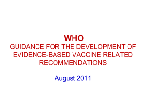 GUIDANCE FOR EBR RELATED VACCINE