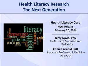 New Public Health Policy in Health Literacy