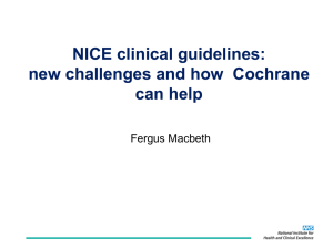 NICE clinical guidelines - Cochrane Community (beta)