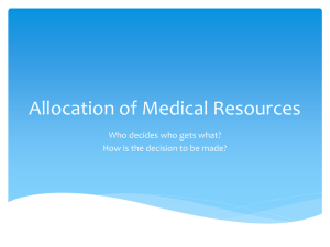 Allocation of medical resources ethics
