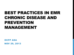 Best Practices in EMR Use - Ontario College of Family Physicians