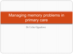 Memory loss presentation