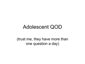 Adolescent Medicine QOD Review