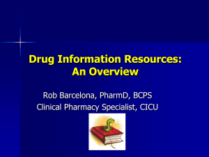 Drug Information Resources by Mr. Barcelona