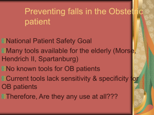 Preventing falls in the Obstetric patient