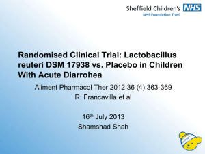 Lactobacillus reuteri DSM 17938 vs. Placebo in Children With Acute