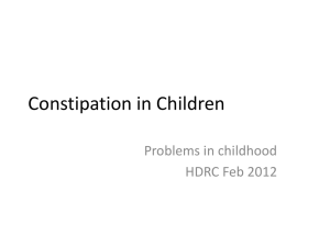 Constipation in Children 2012