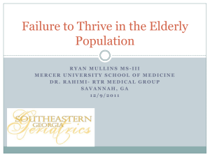 Failure to Thrive in the Elderly Population