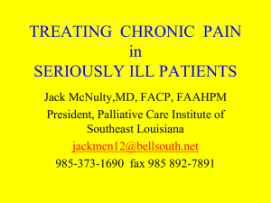 Treating Chronic Pain - palliativecare