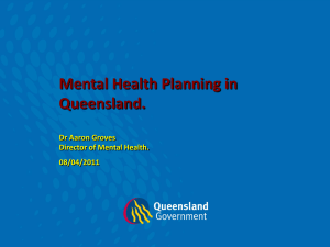National Mental Health Strategy - Capital Projects and Service