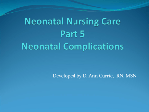 Neonatal Nursing Care Neonatal Complications