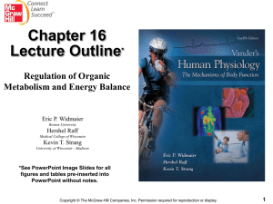 Chapter 16 Regulation of Organic Metabolism