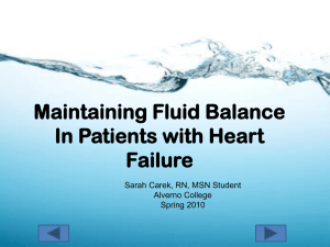Fluid Balance in CHF Patients