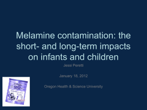 Melamine contamination: the short and long term impacts on infants