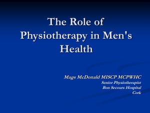 The Role of Physiotherapy in Men`s Health