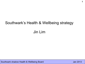 Health & Wellbeing strategy - Community Action Southwark