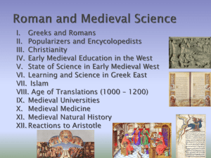 Chapter Five: Roman and Medieval Science