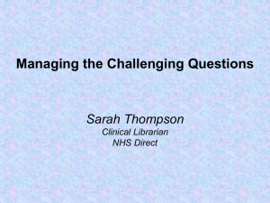 Managing the challenging questions