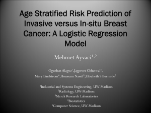 Age Stratified Risk Prediction of Invasive versus In