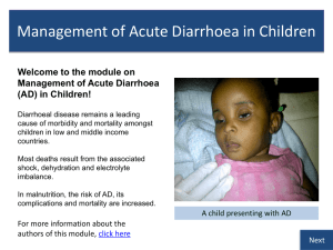 Management of Acute Diarrhoea in Children module.