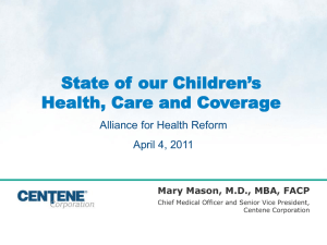 Mary Mason Presentation - Alliance for Health Reform