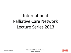 Palliative Care Network Lecture Series