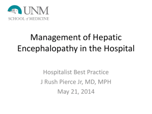 Management of Hepatic Encephalopathy in theHospital