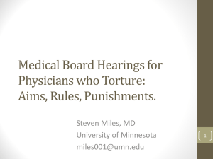 Medical Board Hearings for Physicians Who Torture