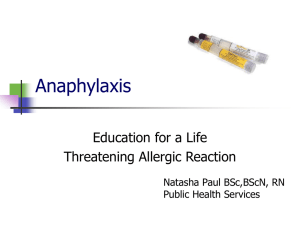 Anaphylaxis Health Presentation