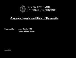 Glucose Levels and Risk of Dementia Presented by