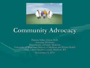 Community Advocacy - UW Family Medicine