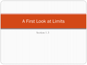 A First Look at Limits