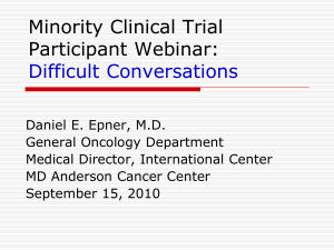 Minority Clinical Trial Participant Webinar