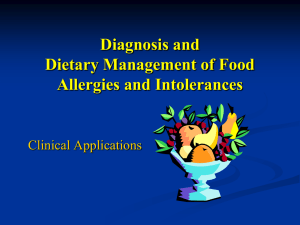Diagnosis of Food Allergy and Intolerance