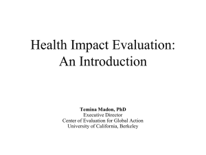 Health Impact Evaluation Introduction - CEGA
