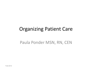 Organizing Patient Care