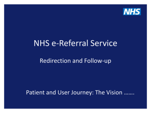 `re-direction and follow-up` patient journey in a presentation