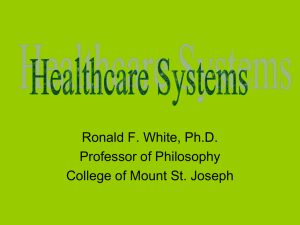 Lecture 9: Health Care Systems