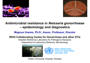 Antimicrobial resistance in Neisseria gonorrhoeae – epidemiology