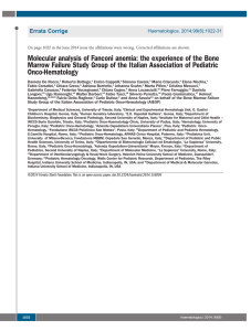Molecular analysis of Fanconi anemia: the