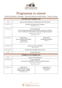 Programma Congresso - Università Politecnica delle Marche