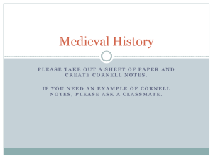 Medieval History - Ms. Meeks English IV Honors Period 3