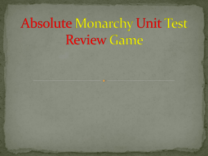 Absolute Monarchy Review Game