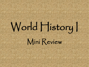 World History I Mini Review