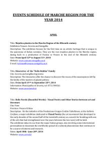 EVENTS SCHEDULE OF MARCHE REGION FOR THE YEAR 2014