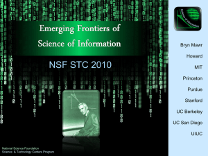 Emerging Frontiers of Science of Information: Overview of the NSF