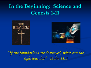8 - In the Beginning: Science and Genesis 1-11