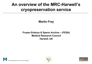 The MRC Frozen Embryo and Sperm Archive