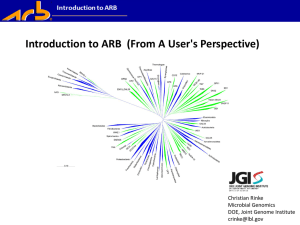 Introduction to ARB - Microbial Genome Program