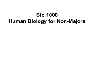 Bio 1000 Human Biology for Non-Majors